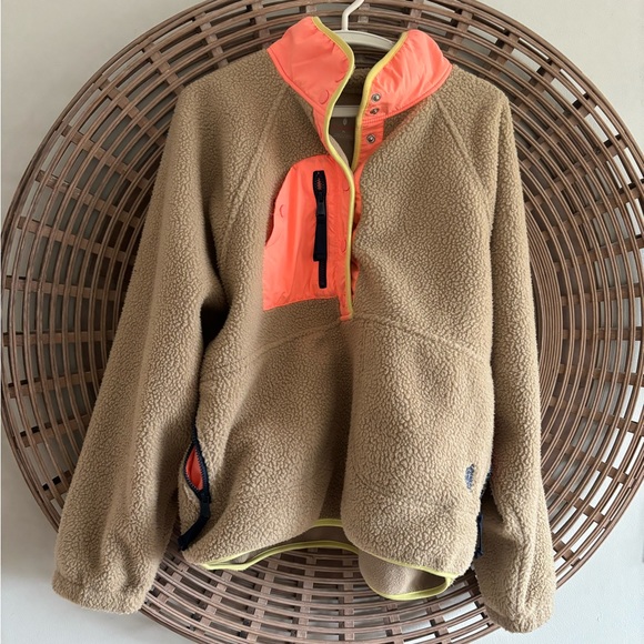 Free People FP Movement Hit The Slopes Fleece Jacket Womens Size XL NWOT Clay - Picture 1 of 3